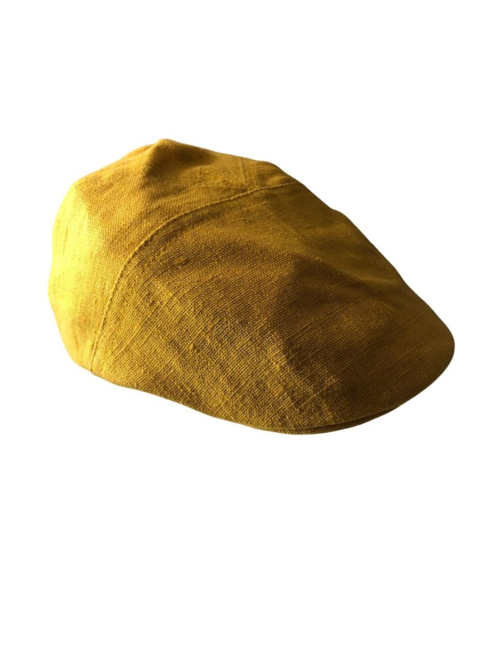 Sterkowski Linen Summer Flat Cap Yellow Breathable 6-Panel Duckbill 56cm